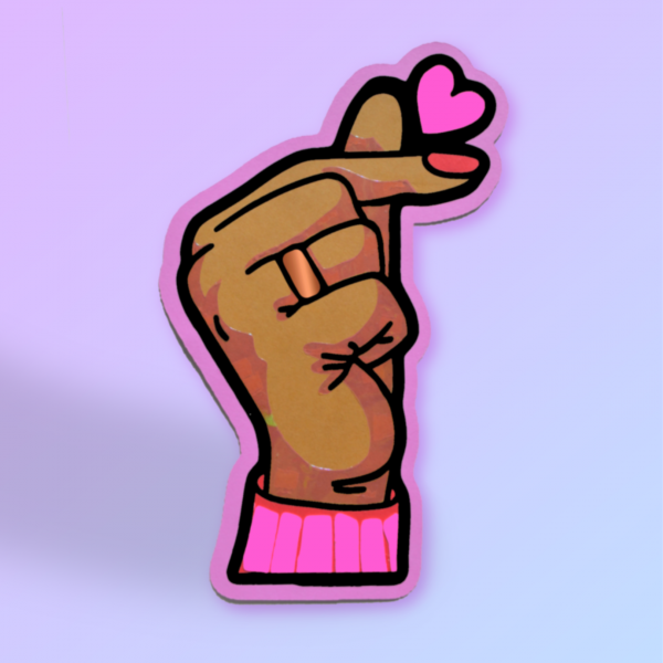 Cute Finger Heart Card - Image 2