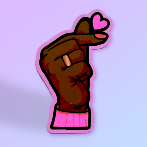 Cute Finger Heart Card