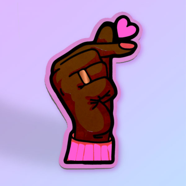 Cute Finger Heart Card