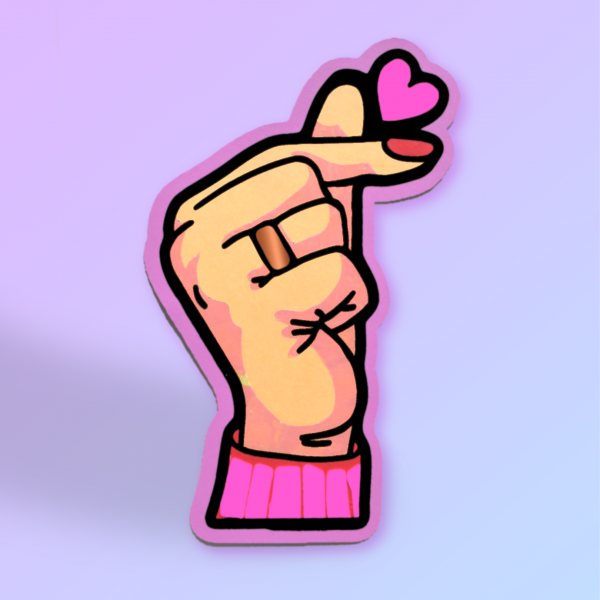 Cute Finger Heart Card - Image 3