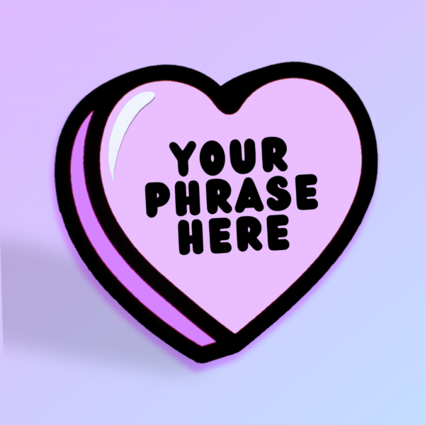 Custom Phrase' Candy Heart Card - Image 2